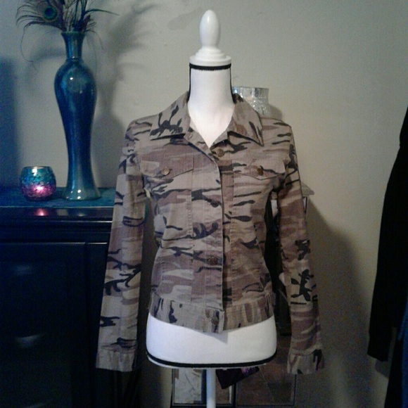 Destiny Jackets & Blazers - Camo jean jacket